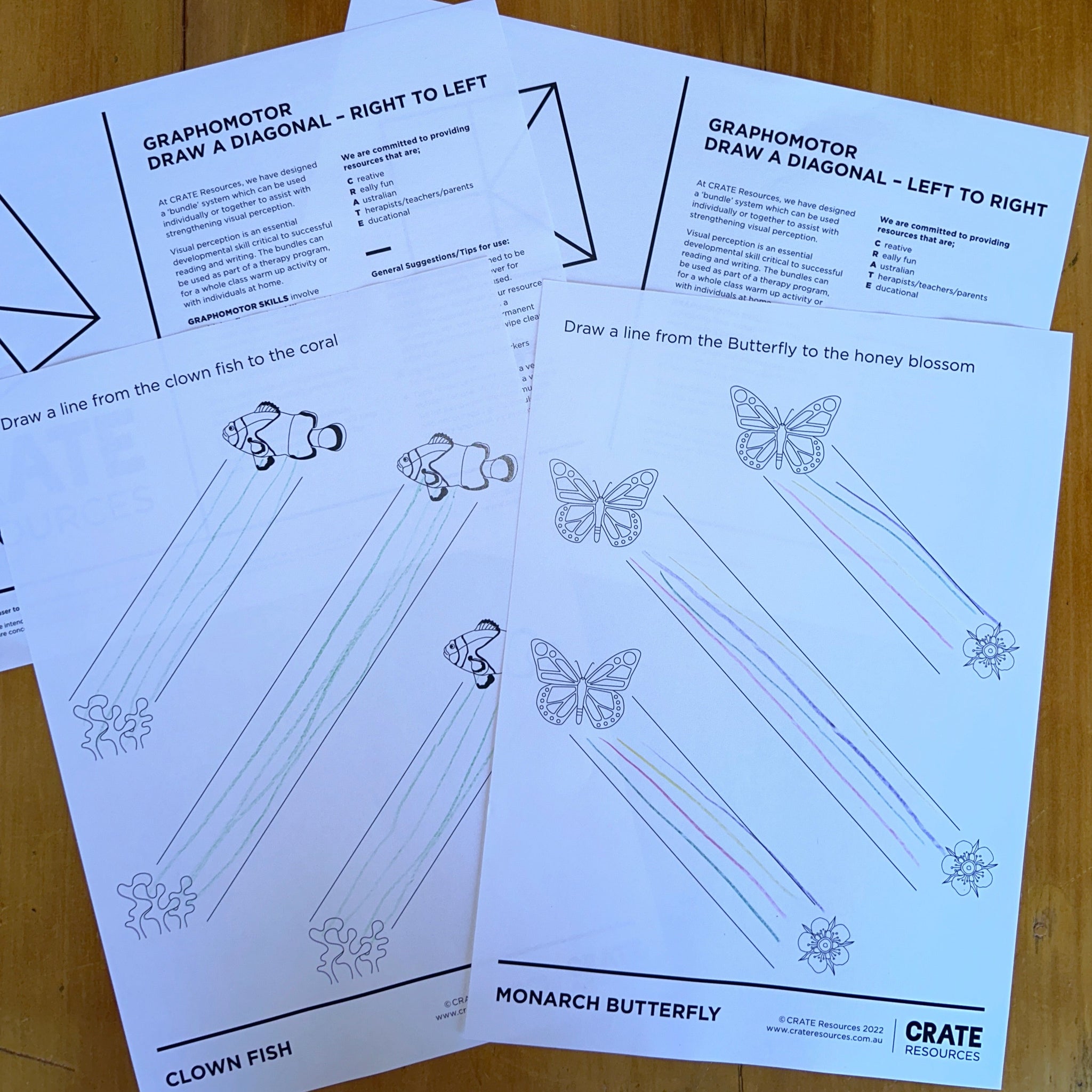 Graphomotor Worksheets - Draw a line – Crate Resources